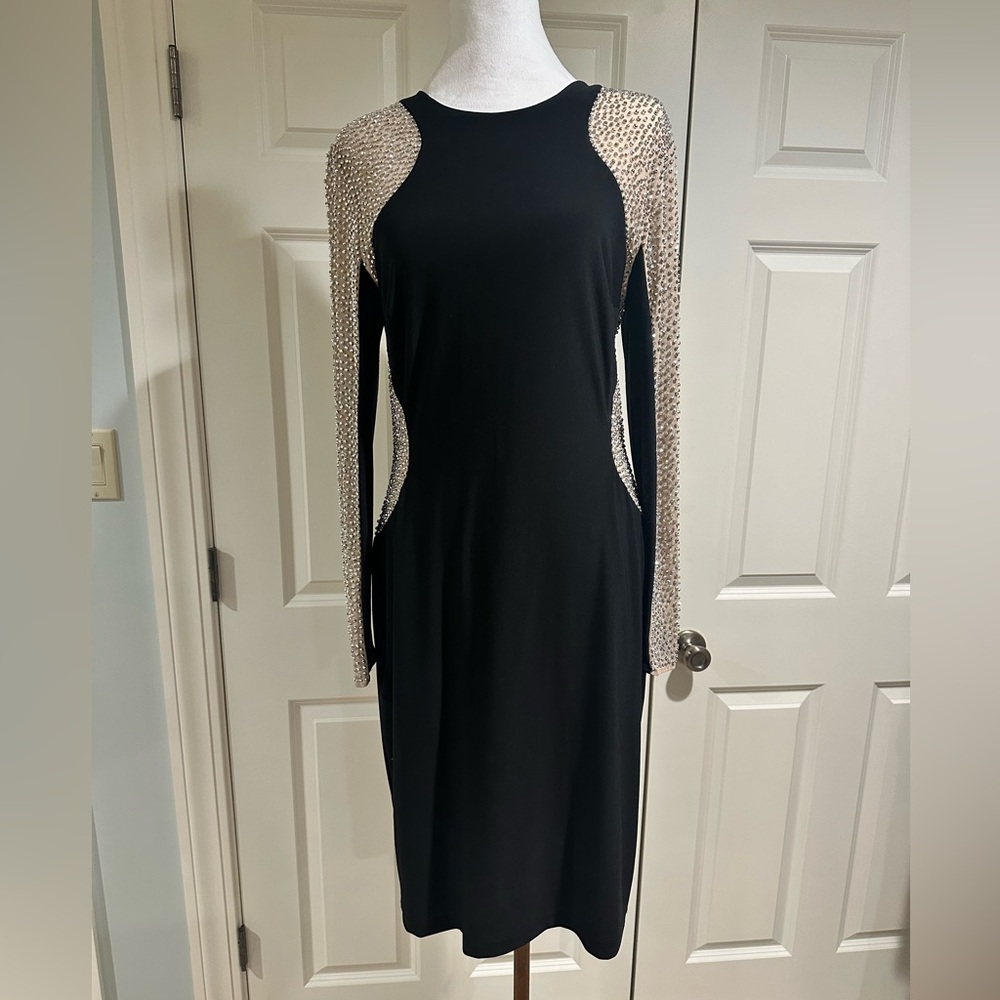 Stunning! Elegant Black and Gold Women's Dress made by Xscape.
